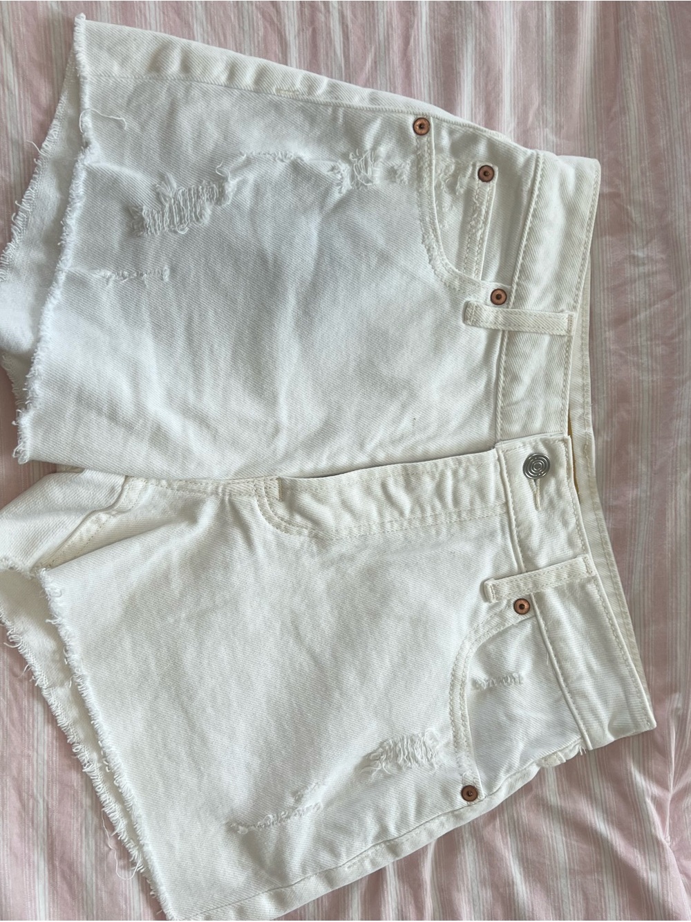 Maurices White Distressed Denim Jean Shorts